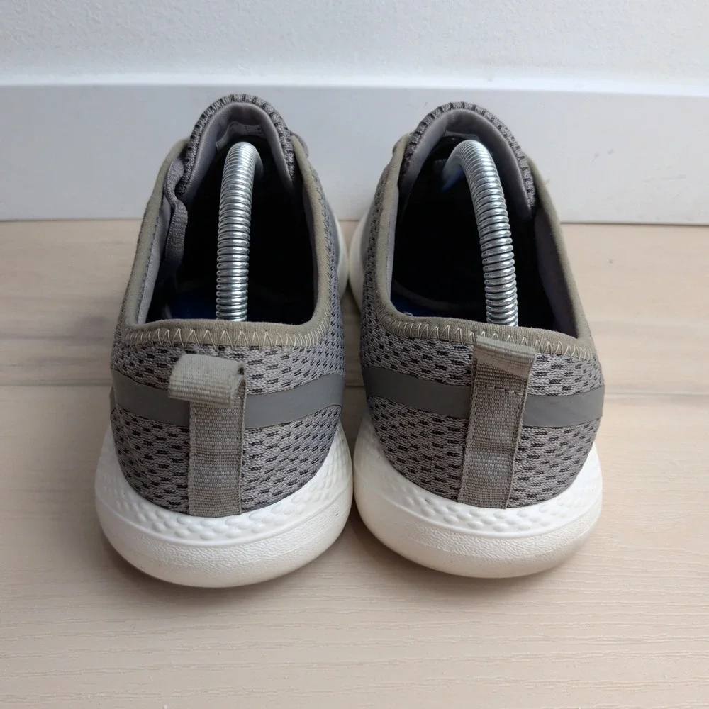 Crocs LiteRide Mesh Lace Up Shoes Mens 11 Grey White Comfort Sneakers 205678